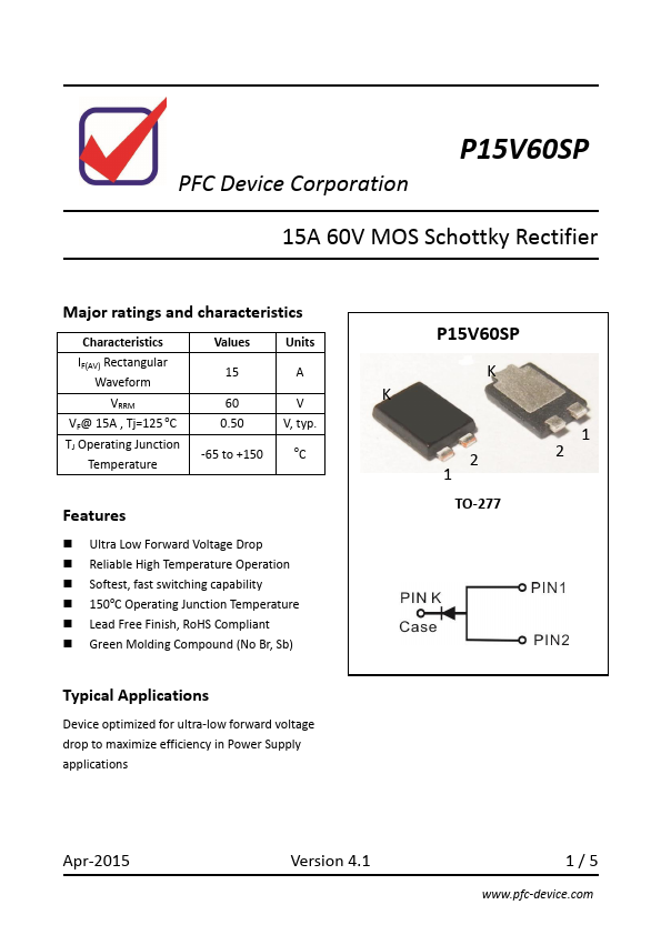 P15V60SP PFC Device Corporation