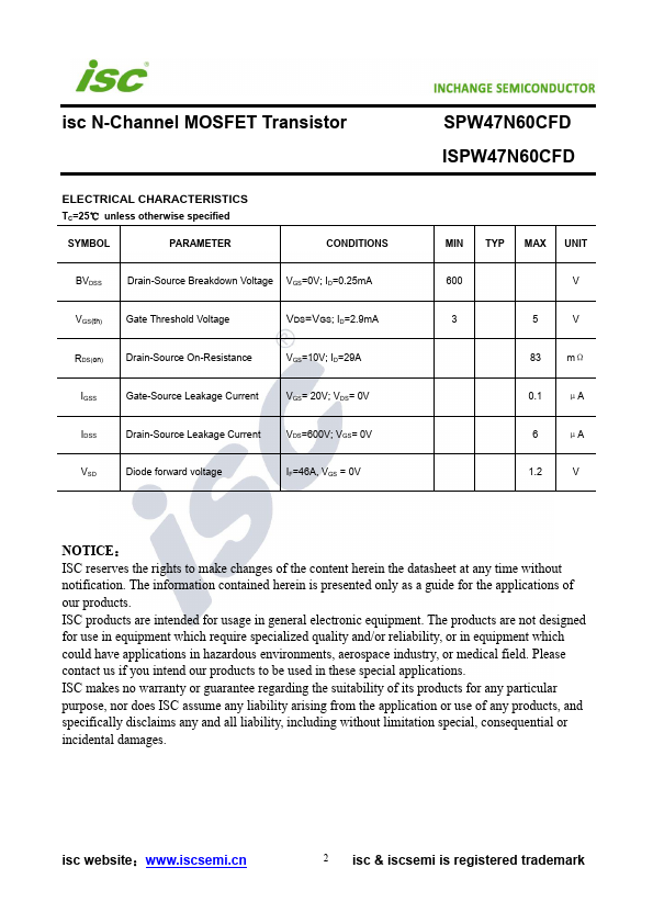 SPW47N60CFD