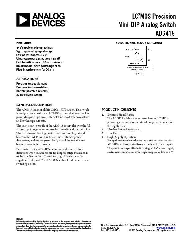 ADG419 Analog Devices