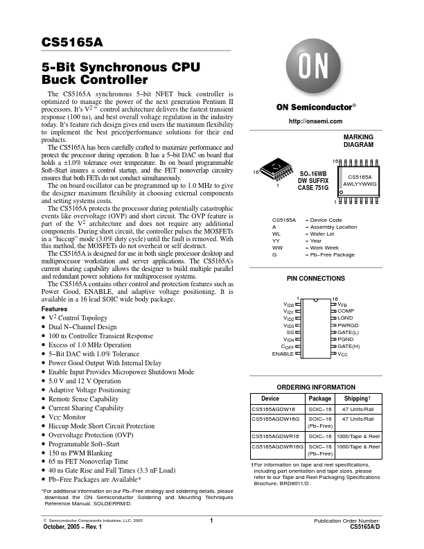 CS5165A ON Semiconductor