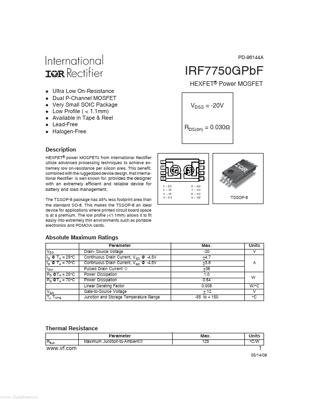 IRF7750GPBF International Rectifier