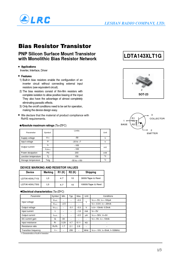 LDTA143XLT3G