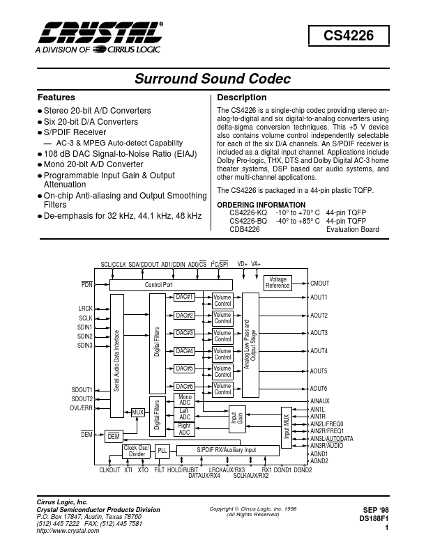 CS4226 Cirrus Logic