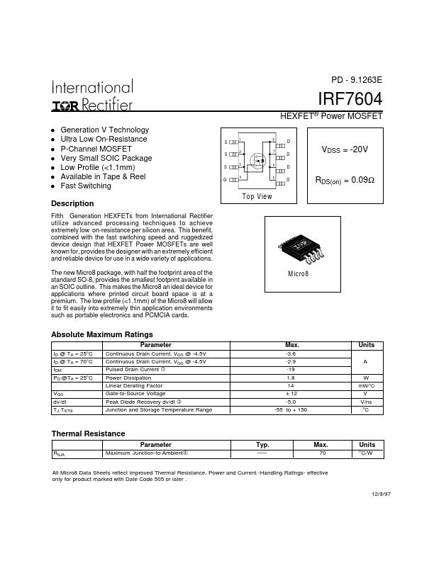 IRF7604 International Rectifier