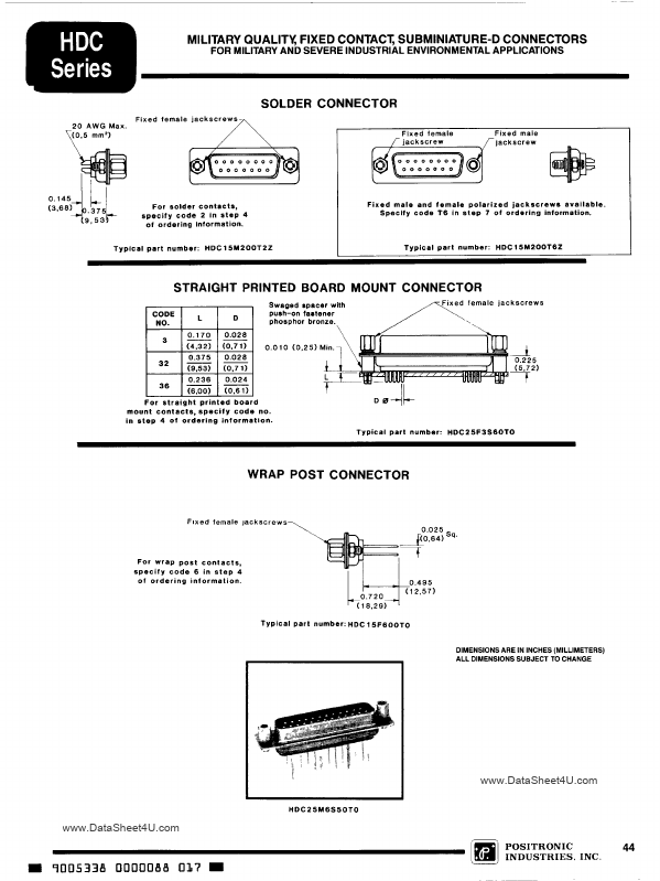 HDC9Fxxxx Positronic Industries