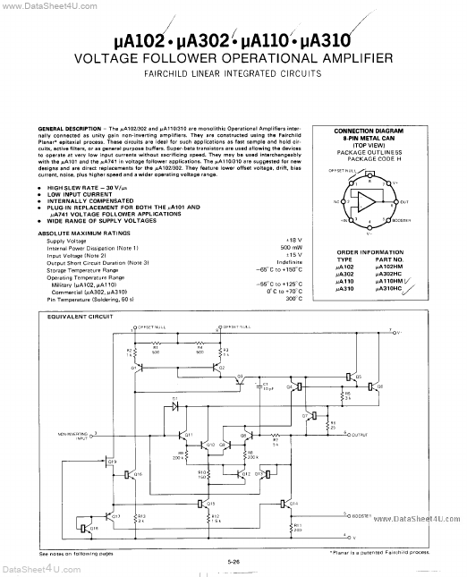 UA310 Fairchild Semiconductor