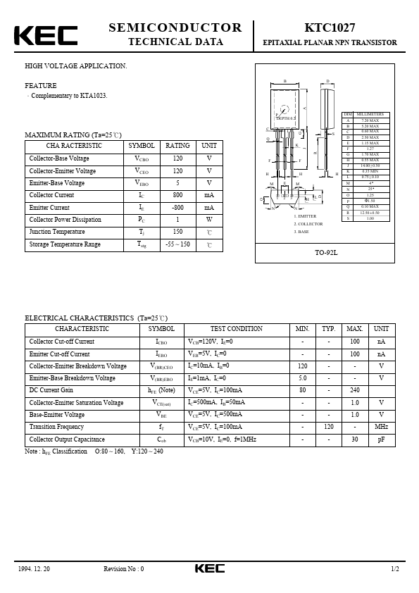 KTC1027 KEC