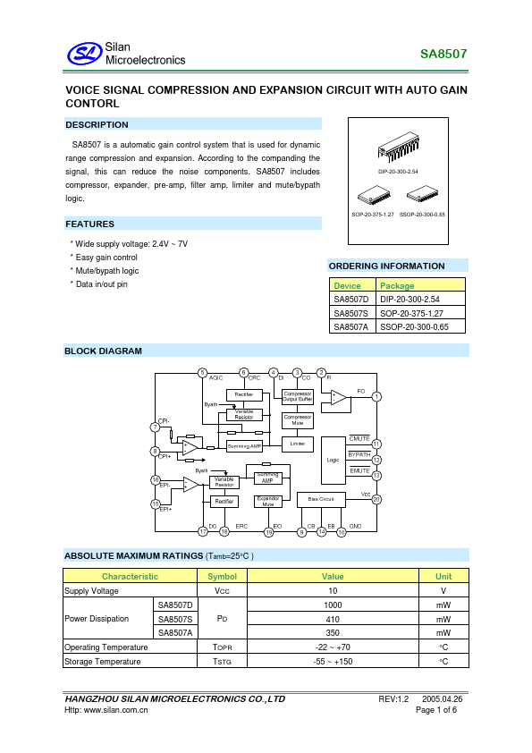 SA8507 Silan Microelectronics