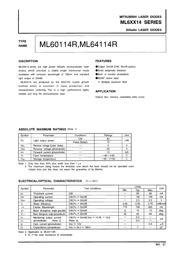 ML60114R Mitsubishi