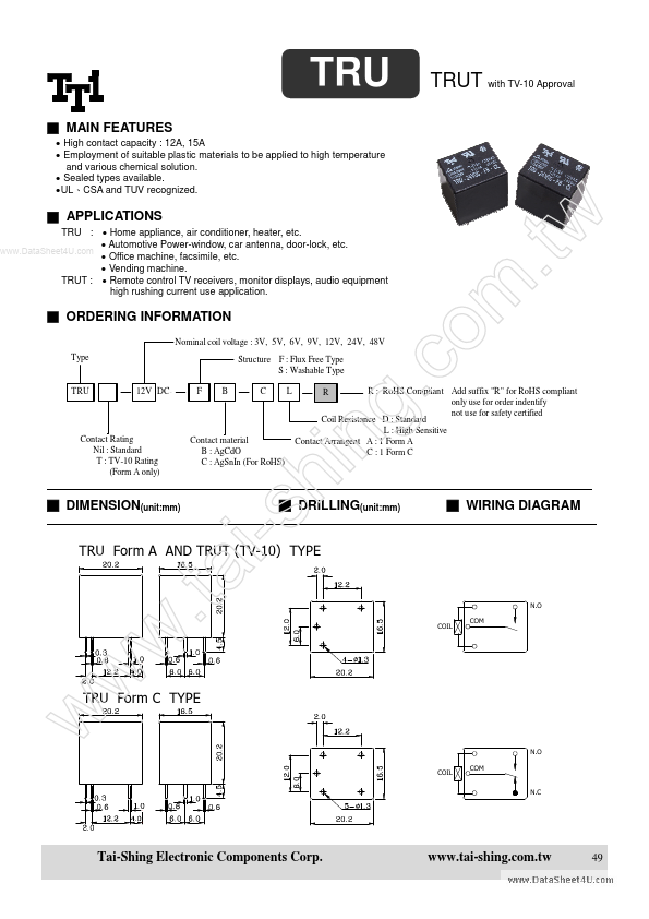 TRU-12VDC-xx-xx