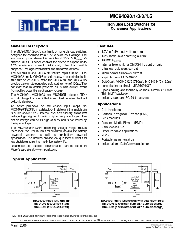 MIC94092 Micrel Semiconductor