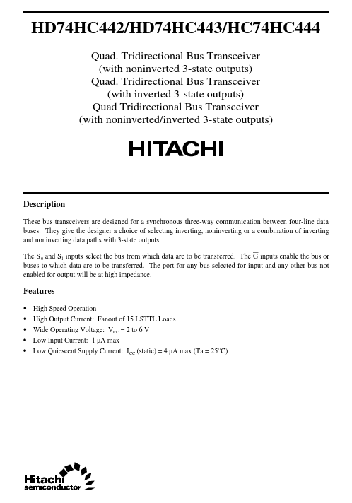 HD74HC444 Hitachi Semiconductor