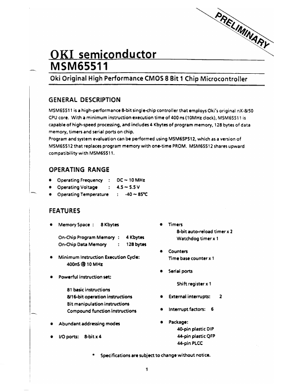 MSM65511 OKI electronic componets