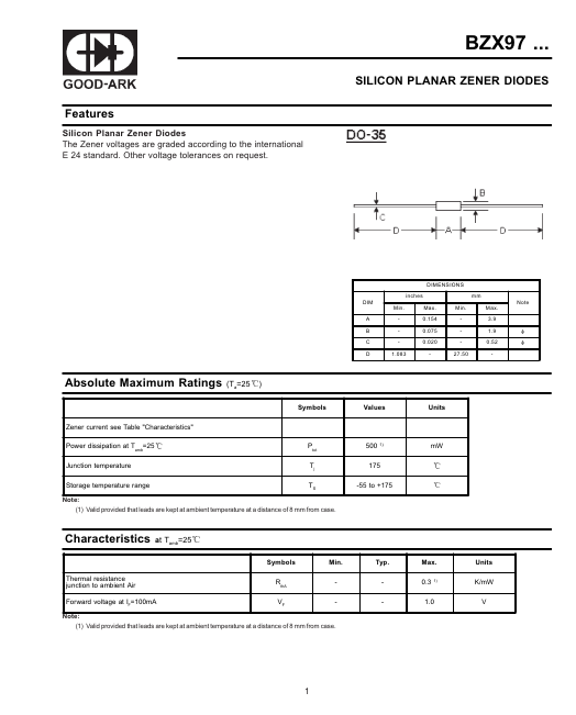 BZX97C39 GOOD-ARK Electronics