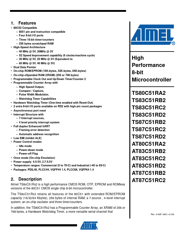 <?=AT83C51RD2?> डेटा पत्रक पीडीएफ