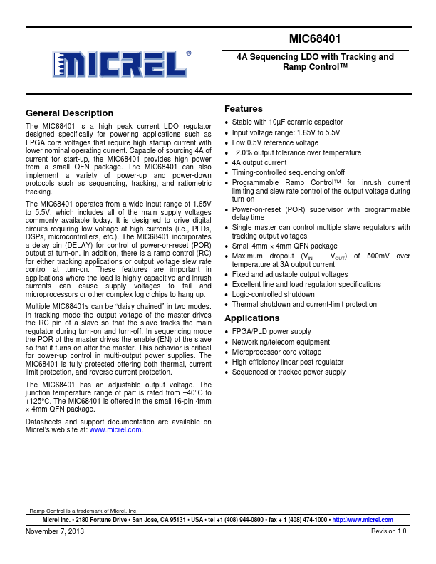 MIC68401 Micrel Semiconductor