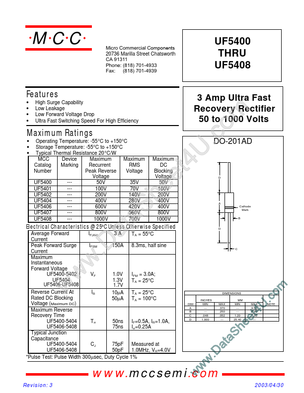 UF5404 Micro Commercial Components