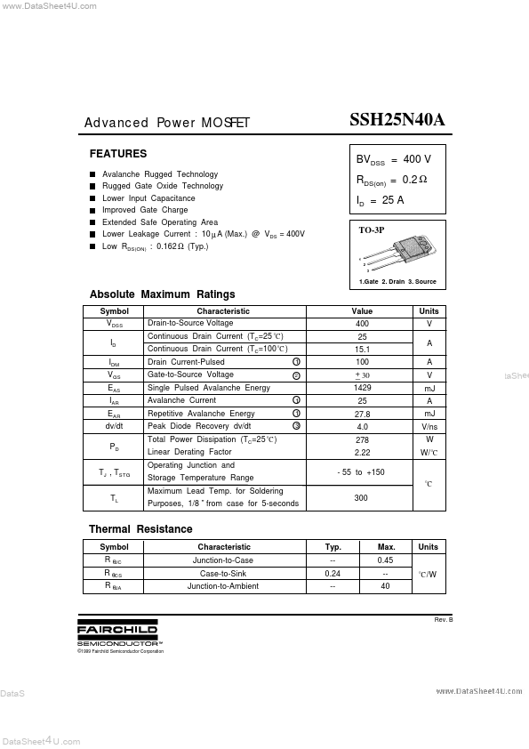 SSH25N40A Fairchild Semiconductor