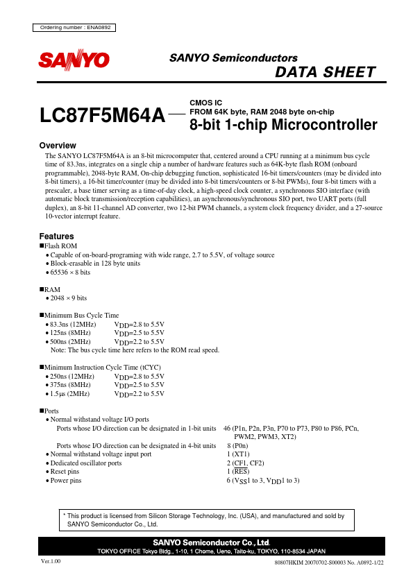 LC87F5M64A