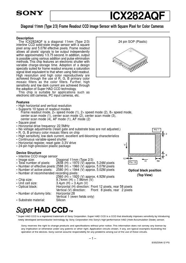 ICX282AQF Sony