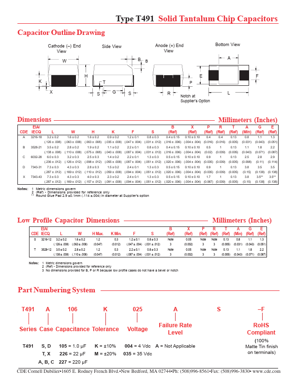 T491B685K016AS