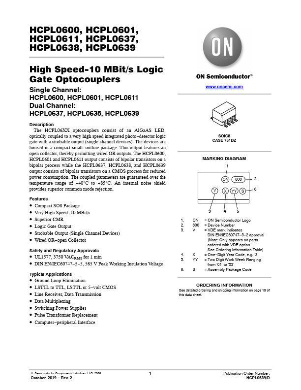 HCPL0601 ON Semiconductor