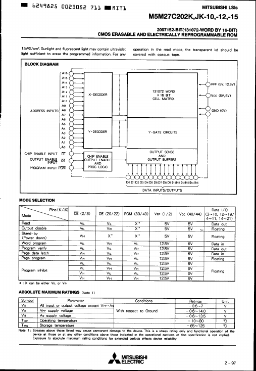 M5M27C202JK-12