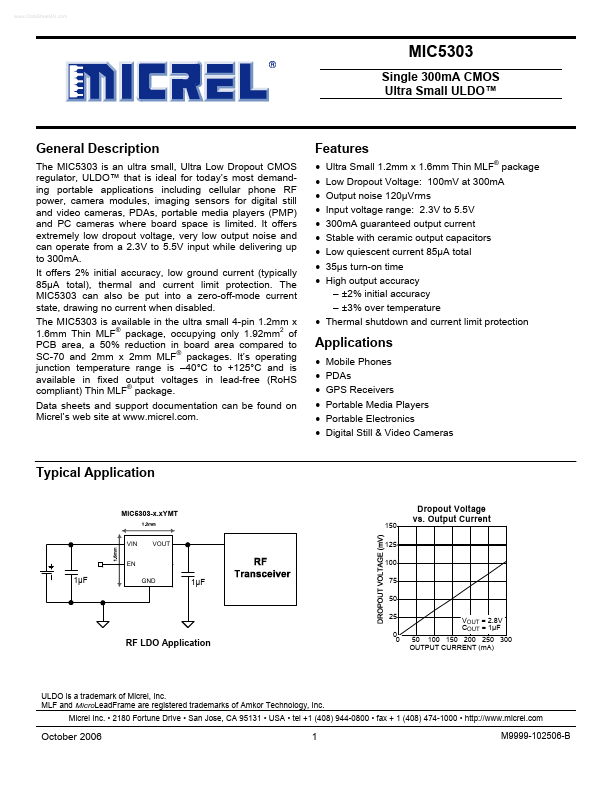 MIC5303 Micrel Semiconductor