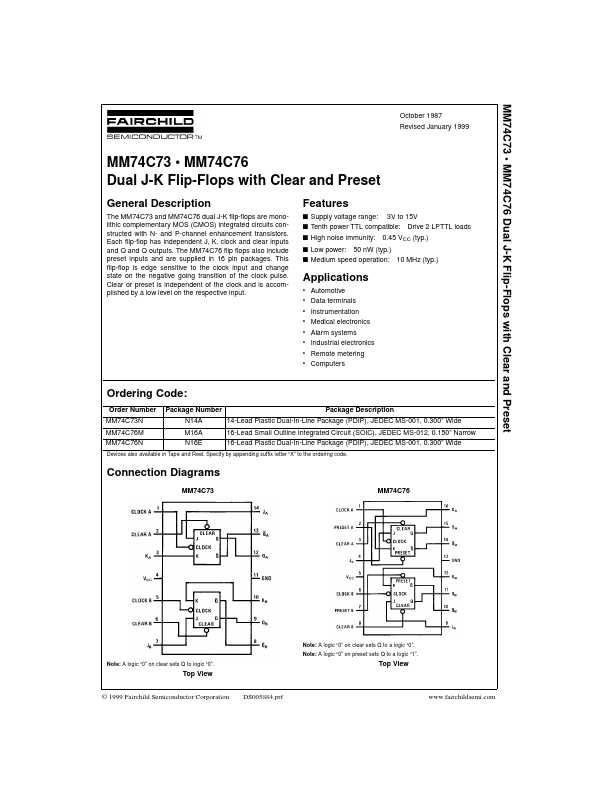 MM74C76 Fairchild Semiconductor