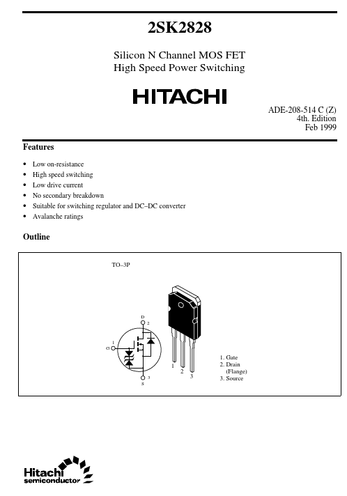 2SK2828 Hitachi Semiconductor