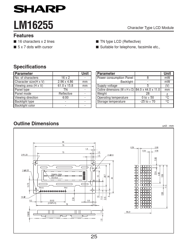 LM16255 Sharp Electrionic Components