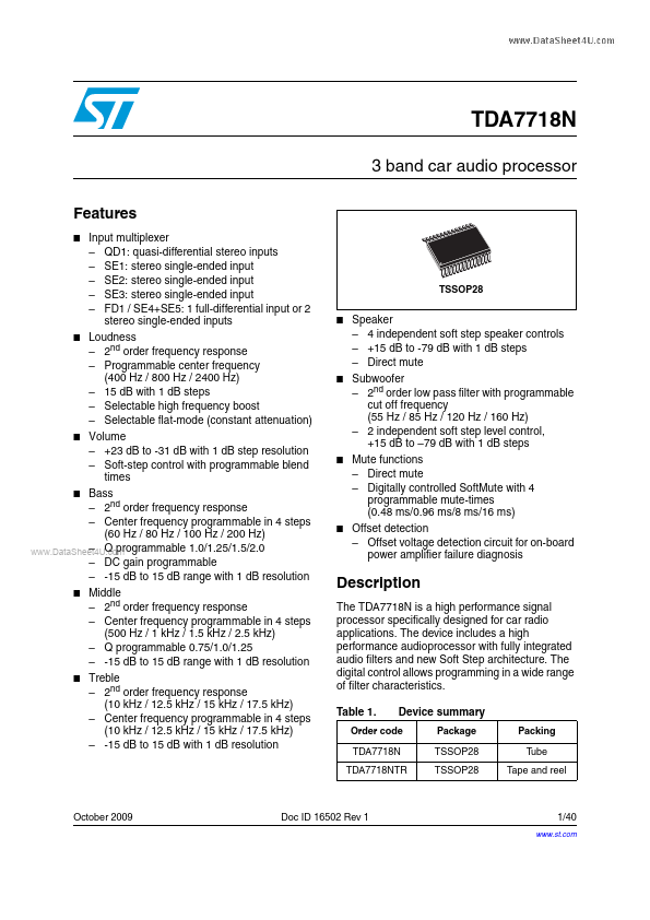 TDA7718N ST Microelectronics