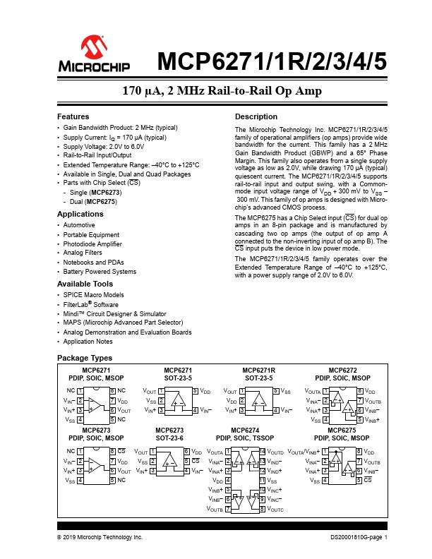 MCP6271R Microchip Technology