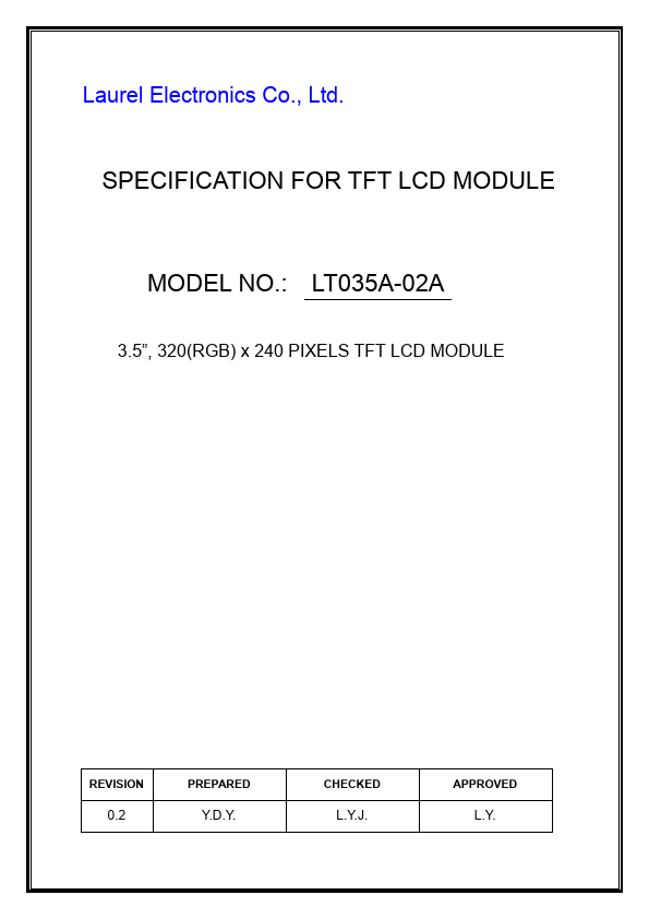 <?=LT035A-02A?> डेटा पत्रक पीडीएफ