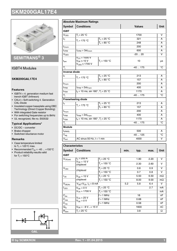 SKM200GAL17E4