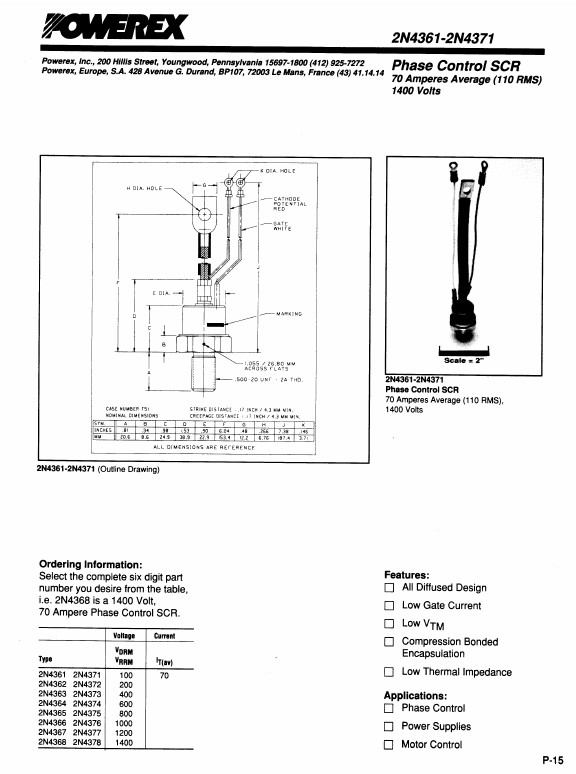 2N4362 Powerex Power Semiconductors