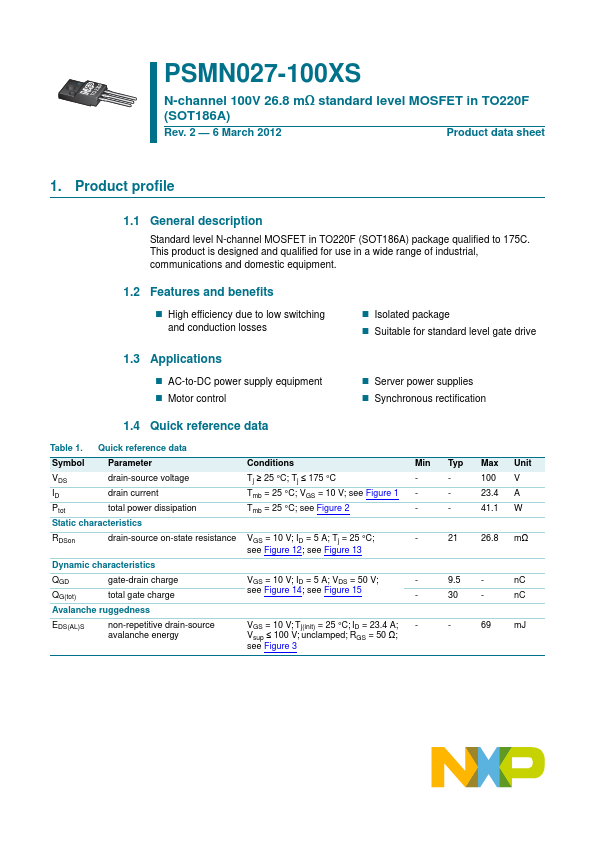 PSMN027-100XS