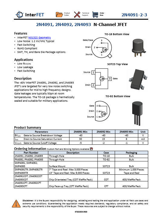 2N4091 InterFET