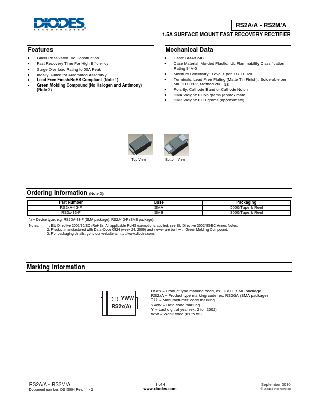 RS2B Diodes Incorporated