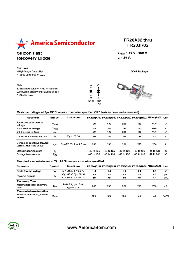 FR20GR02 America Semiconductor
