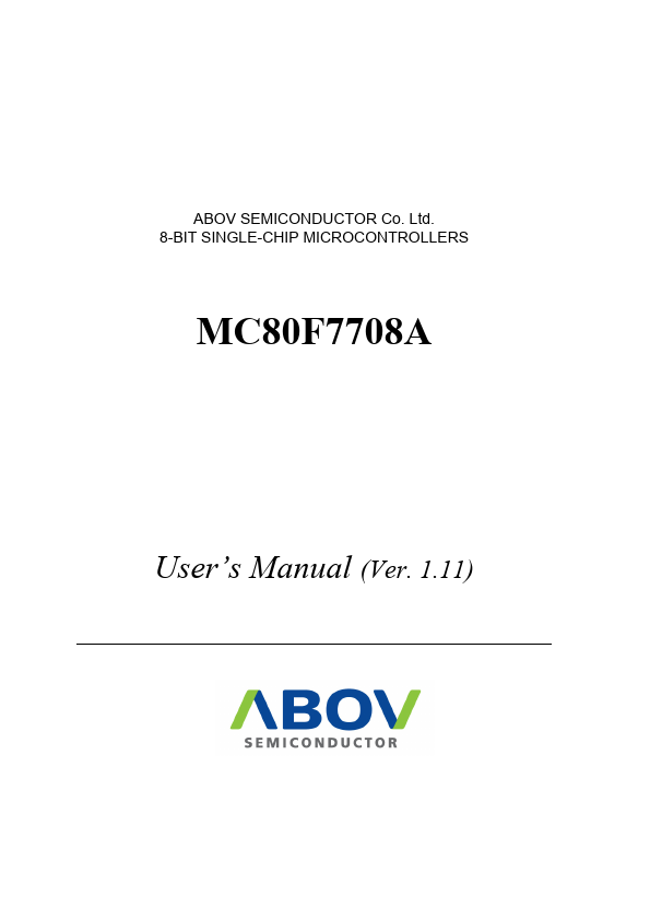 MC80F7708A ABOV SEMICONDUCTOR