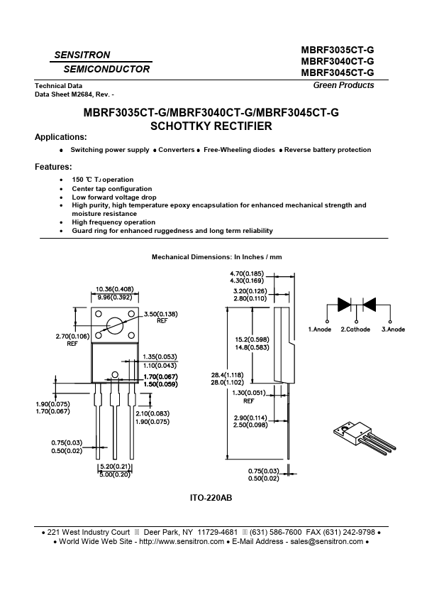 <?=MBRF3040CT-G?> डेटा पत्रक पीडीएफ