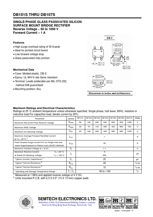 DB104S SEMTECH