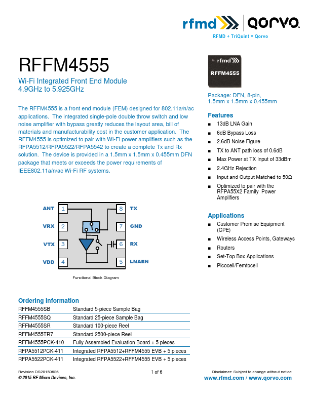 RFFM4555 RF Micro Devices