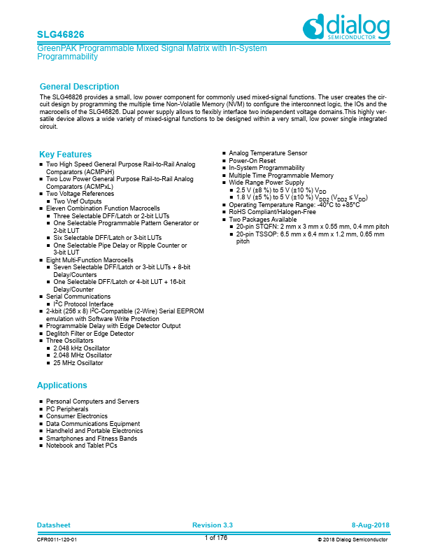 SLG46826 Dialog Semiconductor