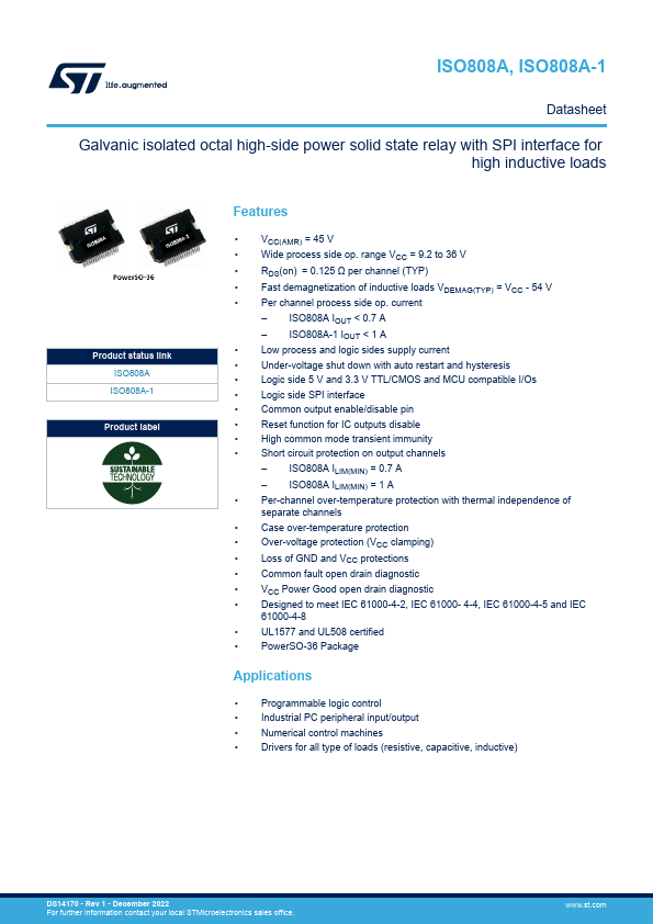 ISO808A-1 STMicroelectronics