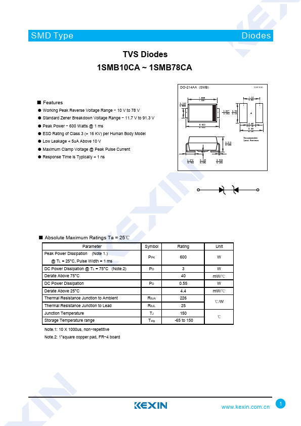 1SMB60CA