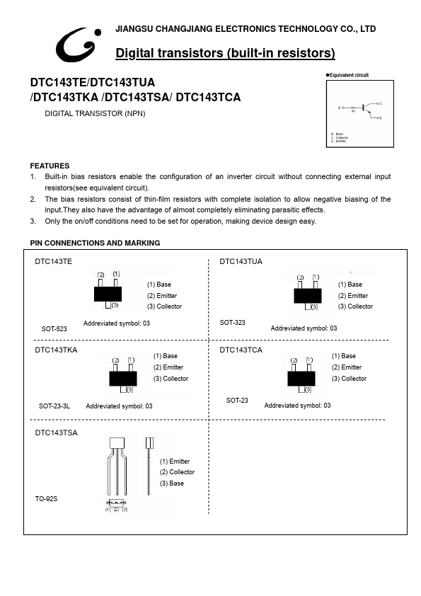 DTC143TKA JCET