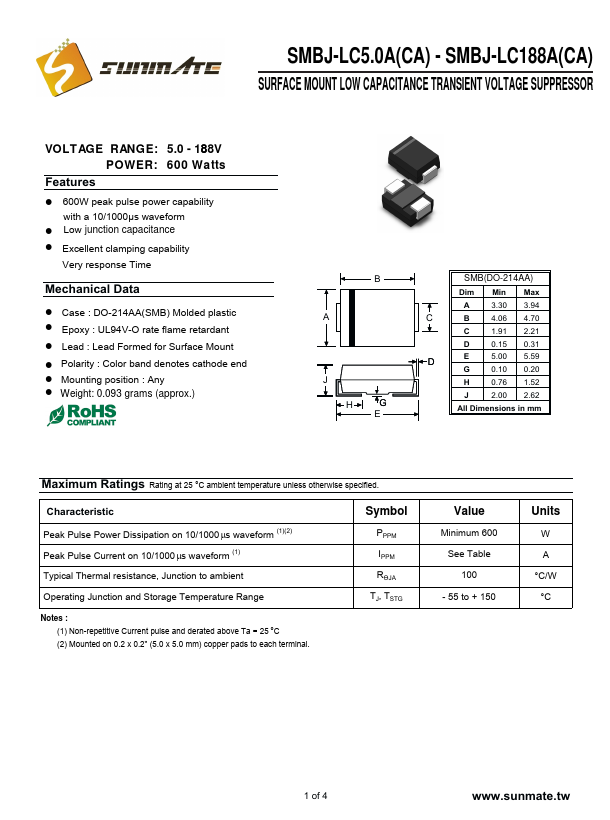 SMBJ-LC22CA Sunmate