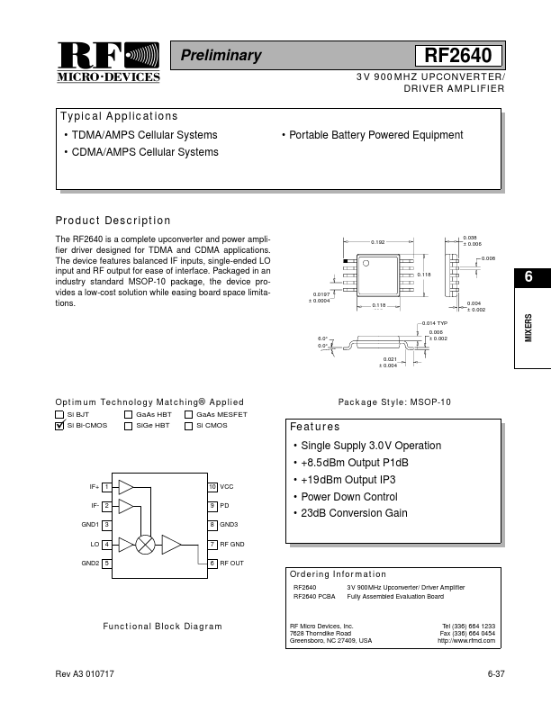 RF2640 RF Micro Devices